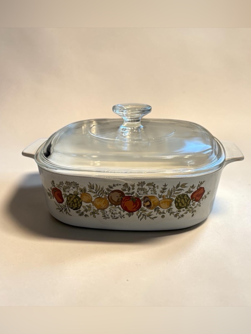 Corning Ware Spice of Life A-8-B Vintage Casserole Dish w/ Pyrex Lid